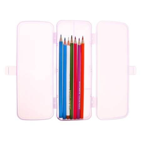Penal Plastic case 75 x 210 x 45 Devente Box, 4 departments, pink 7020453-6