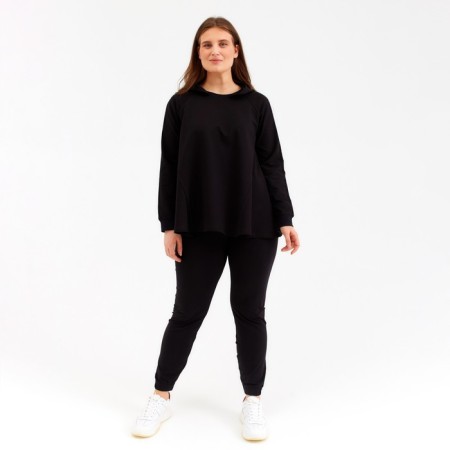 Female set (sweatshirt, pants) minku: Home Comfort Black color, rr 54-4
