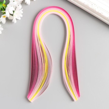 Strips for quilling 100 strips density 120 grams "Pink gradient" w. 0.5 cm dl. 39 cm