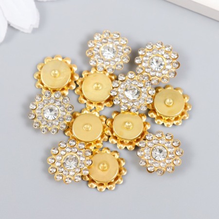 Decor for creativity Plastic "Flower-Sun Crystal" set 12 pcs 1.4x1.4 cm-2
