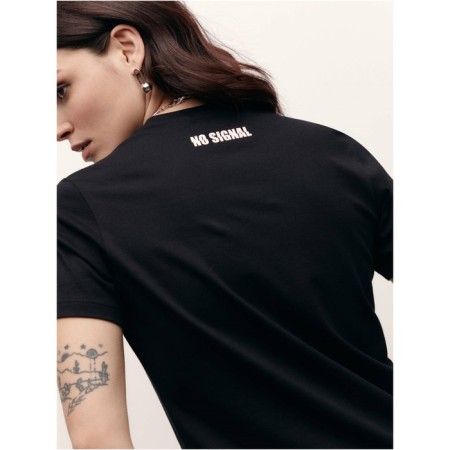 Female T -shirt, size XS, black color, blue-1