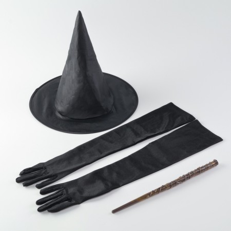Carnival set "Lunar Witch", raincoat 70 cm, hat, gloves, wand-13