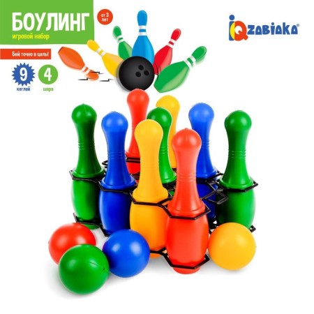 Bowling color: 9 kegly, 4 balls