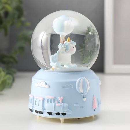 Souvenir Polystone Water Ball Light, Music "Unicorn-rocking" MIX 12x8x8 cm-2
