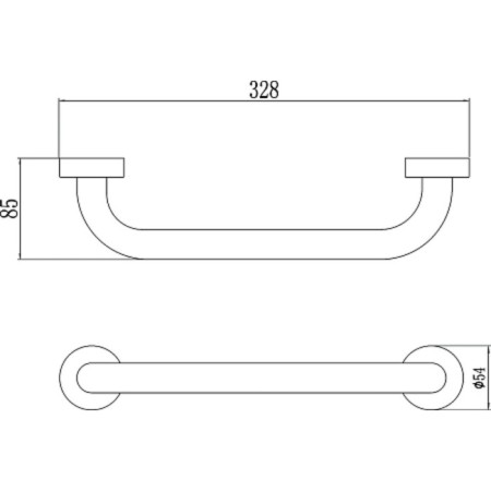 Bathroom handrail Savol S009-30, 300 mm, chrome-1