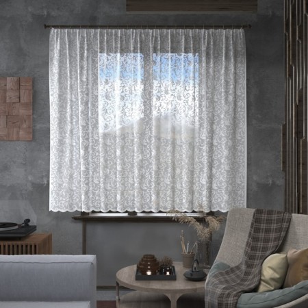 Tulle in a kitchen without curtain tape 165x170 cm, white color, 100% polyester