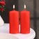 Candle cylinder, 5x11.5 cm, set 2 pcs, red
