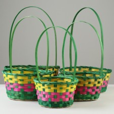 Camping of baskets, 17x9/30 cm, 19x9.5/32 cm, 21x10/34 cm, 24x11/35 cm, 26x11/37.5 cm, 5 pcs, bamboo 1029633