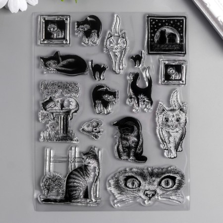 Stamp for creativity Silicon "kittens" 18x14 cm
