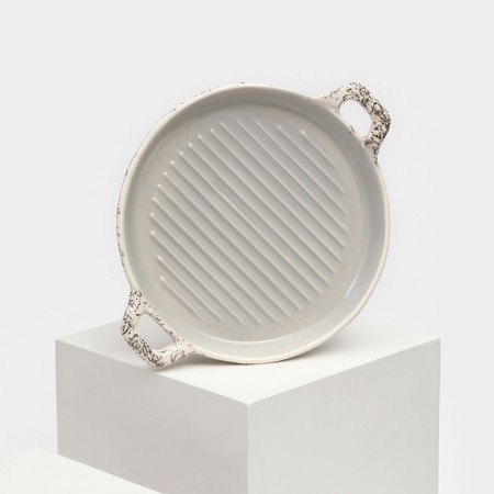 Ceramic baking form "Round", gray, 1 variety, Iran-1
