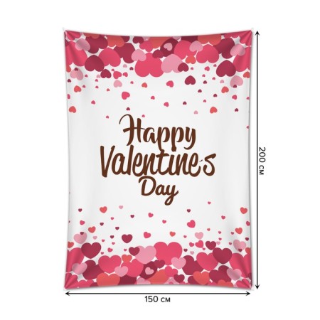 Decorative panel with photo printing "Valentine's Day", vertical, size 150x200 cm-1