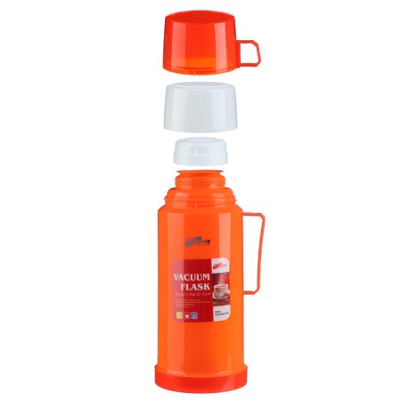 Thermos 1 l, with a glass flask, retains heat 8 hours, 13 x 28 cm, orange-1