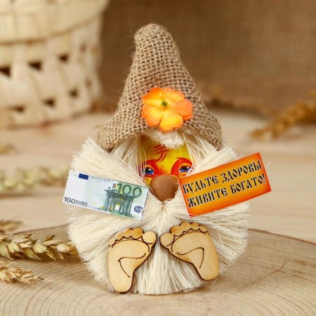 Orak-Domovaya "Moneybag, with a paper face, on a magnet", 11x10x3 cm mix-3