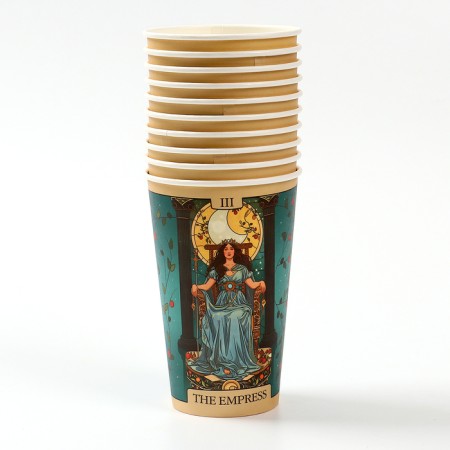 A one -time paper cup for coffee "Tarot Empress", 400 ml-3