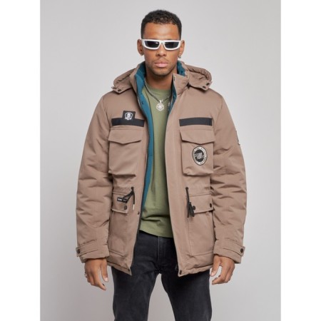 Winter male jacket, size 56, brown color-6