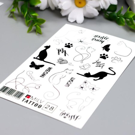 Tattoo on the body "cats" 10x15 cm-1