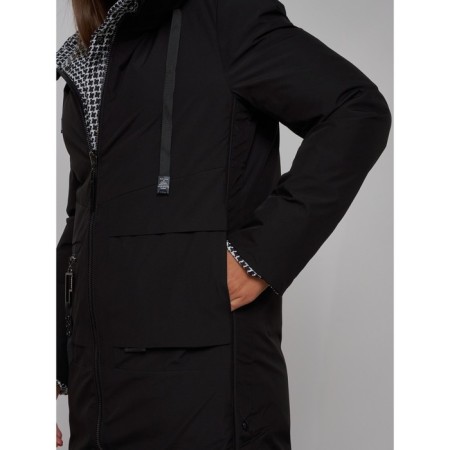 Coat insulated double -sided female, size 46, black color-7