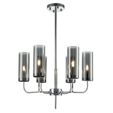 The lamp on the Indigo rod, 13014/6r Chrome. 6x40W, E14, 600x600x485/800 mm, smoky color