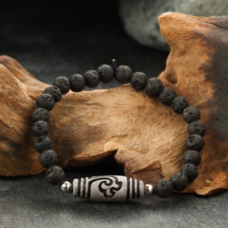 Bracelet from Lava with bead Ji "Green Tara" No. 2