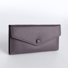 Women's wallet on the button, purple color