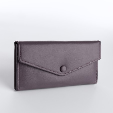Women's wallet on the button, purple color