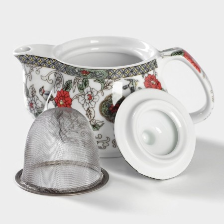 A set for the tea ceremony Ceramic "Flowering", 5 items: 4 PIALA 30 ml, kettle 200 ml-6