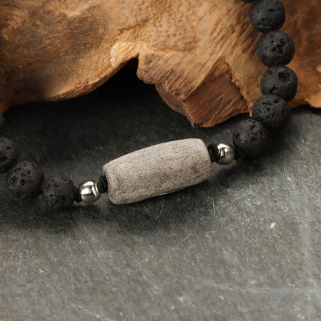 Bracelet from lava with bead Ji "Chakra" No. 4-2