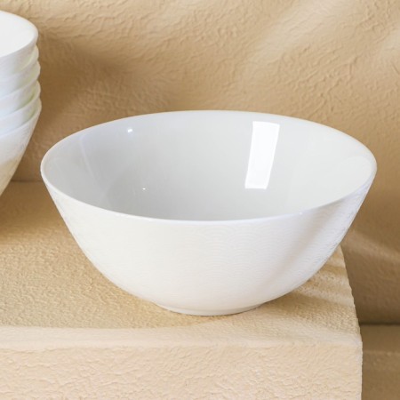 Set of salad bowls Luminarc diwali shells, 1 l, d = 18 cm, glass ceramic, 6 pcs, white color-1