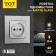 Single Tot Matte Glass, 10 A, hidden, without salary, glass, silver