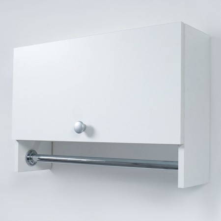 A cabinet suspended for a bathroom with a rod for towels, with doors, white, 60 x 17.4 x 40 cm-2