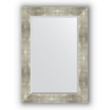 Mirror with fatset in the baguette frame - aluminum 90 mm, 66 x 96 cm, evoForm