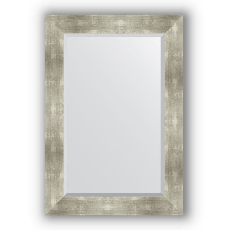 Mirror with fatset in the baguette frame - aluminum 90 mm, 66 x 96 cm, evoForm