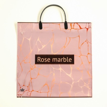 Pink marble package, plastic with a plastic pen, 36 x 37 cm, 100 μm