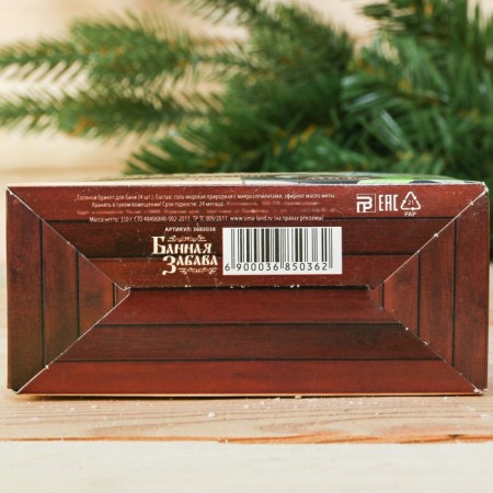 Salt briquette set for the bath "Bath - place for the soul", mint-6