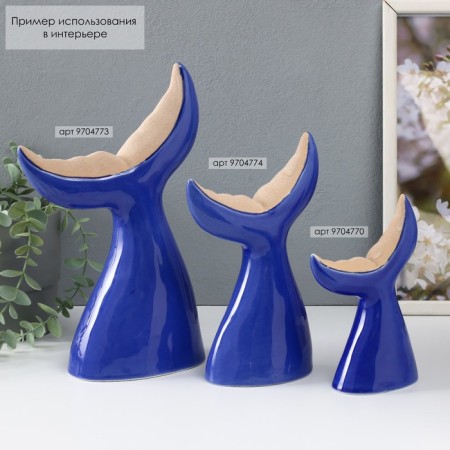 Souvenir Ceramics "Kita tail" bright blue 19.4x9.2x29 cm-4