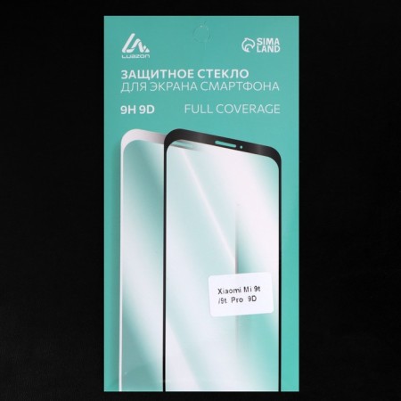 Protective glass 9D Luazon for Xiaomi Mi 9t/9t Pro, full glue, 0.33 mm, 9n, black-3