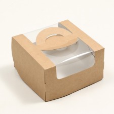 Box under the bento-port with a window, craft, 14 x 14 x 8 cm
