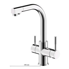 Bravat Palace F729261CP-RUS kitchen mixer, high spout, with a drinking water crane, chrome 50486
