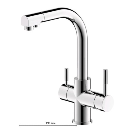 Bravat Palace F729261CP-RUS kitchen mixer, high spout, with a drinking water crane, chrome 50486