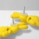 Earrings plastic "hares", yellow color