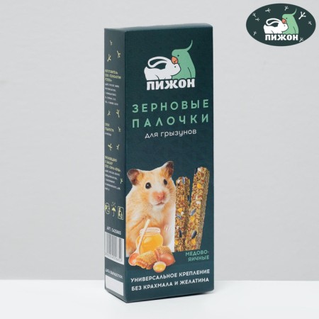 Grain sticks "Pigzon" for rodents, honey-vic, 2 pcs, 106 g