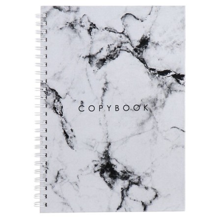 Notebook A5, 80 sheets in a cage on the crest of Calligrata "Marble on White", cover 7BC, OFSET BOCom-1