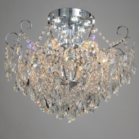 Chandelier 6x60W E27 +LED PDD Chrome 56x56x47cm SVK-1