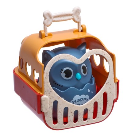 Inertial “owl” toy, in carrying, moves from pressing, color mix