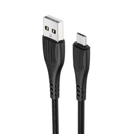 Cable Borofone BX37, MicroUSB - USB, 2.4 A, 1 m, PVC braid, black-2