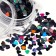 Sequins for decor "heart", black/holographic color