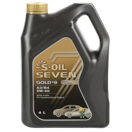Car oil S-OIL 7 Gold #9 A3/B4 5W-30 synthetics, 4 liters