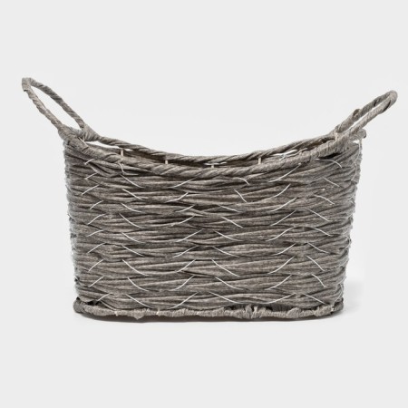 Kashpo wicker "Lucius" 31.5x17.5x15 cm, basket, color gray-3
