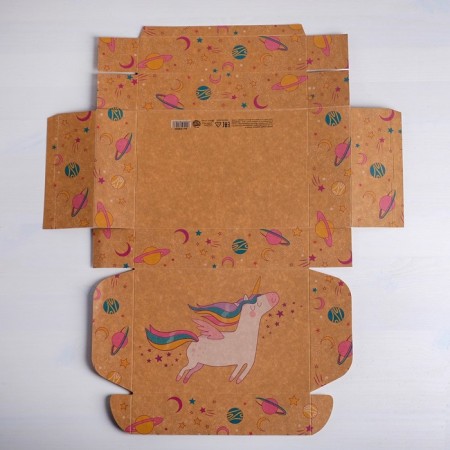 Gift folding craft, packaging, “unicorn”, 21 x 15 x 5 cm-3