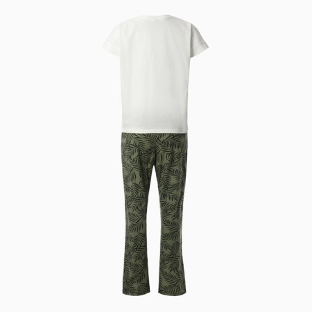 Homemade set (T -shirt, trousers), white/green color, size 50-5